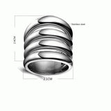 Maxbell Mens Retro Punk Finger Ring Shiny Side 316L Steel Color 4 Row Jewelry US 6 - Aladdin Shoppers