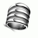 Maxbell Mens Retro Punk Finger Ring Shiny Side 316L Steel Color 4 Row Jewelry US 6 - Aladdin Shoppers