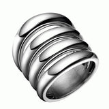 Maxbell Mens Retro Punk Finger Ring Shiny Side 316L Steel Color 4 Row Jewelry US 6 - Aladdin Shoppers