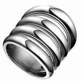 Maxbell Mens Retro Punk Finger Ring Shiny Side 316L Steel Color 4 Row Jewelry US 6 - Aladdin Shoppers