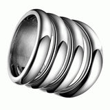 Maxbell Mens Retro Punk Finger Ring Shiny Side 316L Steel Color 4 Row Jewelry US 6 - Aladdin Shoppers