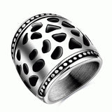 Maxbell Fashion Hollow Out Retro Punk Finger Wide Ring 316L Steel Color Jewelry US 8 - Aladdin Shoppers