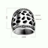 Maxbell Fashion Hollow Out Retro Punk Finger Wide Ring 316L Steel Color Jewelry US 8 - Aladdin Shoppers