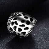 Maxbell Fashion Hollow Out Retro Punk Finger Wide Ring 316L Steel Color Jewelry US 8 - Aladdin Shoppers