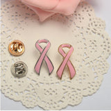 Maxbell Pink Breast Cancer Awareness Charity Ribbon Women Jewelry Gold Brooch Pins - Aladdin Shoppers