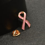 Maxbell Pink Breast Cancer Awareness Charity Ribbon Women Jewelry Gold Brooch Pins - Aladdin Shoppers