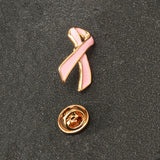 Maxbell Pink Breast Cancer Awareness Charity Ribbon Women Jewelry Gold Brooch Pins - Aladdin Shoppers