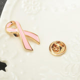 Maxbell Pink Breast Cancer Awareness Charity Ribbon Women Jewelry Gold Brooch Pins - Aladdin Shoppers