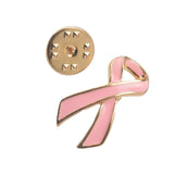 Maxbell Pink Breast Cancer Awareness Charity Ribbon Women Jewelry Gold Brooch Pins - Aladdin Shoppers