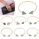 Maxbell Maxbell Womens Retro Vintage Marble Golden Bracelet Cuff