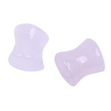 Maxbell Pair Ear Plug Ear Gauge Double Flared Body Jewelry 5mm Rose quartz - Aladdin Shoppers