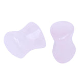 Maxbell Pair Ear Plug Ear Gauge Double Flared Body Jewelry 5mm Rose quartz - Aladdin Shoppers