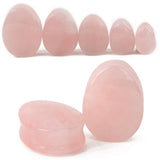 Maxbell Pair Ear Plug Ear Gauge Double Flared Body Jewelry 5mm Rose quartz - Aladdin Shoppers