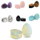 Maxbell Pair Ear Plug Ear Gauge Double Flared Body Jewelry 5mm Rose quartz - Aladdin Shoppers