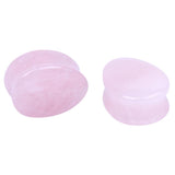 Maxbell Pair Ear Plug Ear Gauge Double Flared Body Jewelry 25mm Rose quartz - Aladdin Shoppers