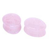 Maxbell Pair Ear Plug Ear Gauge Double Flared Body Jewelry 25mm Rose quartz - Aladdin Shoppers