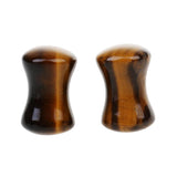 Maxbell Maxbell Pair Ear Plug Ear Gauge Double Flared Body Jewelry 5mm Tigers eye