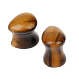 Maxbell Pair Ear Plug Ear Gauge Double Flared Body Jewelry 5mm Tigers eye - Aladdin Shoppers