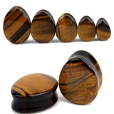 Maxbell Pair Ear Plug Ear Gauge Double Flared Body Jewelry 5mm Tigers eye - Aladdin Shoppers