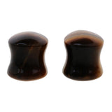 Maxbell Pair Ear Plug Ear Gauge Double Flared Body Jewelry 10mm Tigers eye - Aladdin Shoppers