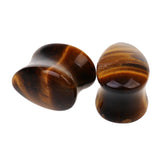 Maxbell Pair Ear Plug Ear Gauge Double Flared Body Jewelry 10mm Tigers eye - Aladdin Shoppers