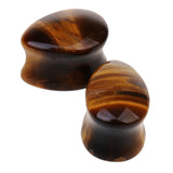 Maxbell Pair Ear Plug Ear Gauge Double Flared Body Jewelry 10mm Tigers eye - Aladdin Shoppers