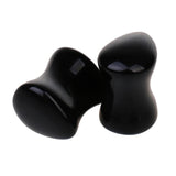 Maxbell Pair Ear Plug Ear Gauge Double Flared Body Jewelry 8mm Obsidian - Aladdin Shoppers