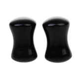 Maxbell Pair Ear Plug Ear Gauge Double Flared Body Jewelry 8mm Obsidian - Aladdin Shoppers