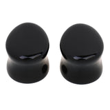 Maxbell Maxbell Pair Ear Plug Ear Gauge Double Flared Body Jewelry 12mm Obsidian