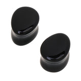 Maxbell Pair Ear Plug Ear Gauge Double Flared Body Jewelry 12mm Obsidian - Aladdin Shoppers