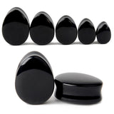 Maxbell Pair Ear Plug Ear Gauge Double Flared Body Jewelry 12mm Obsidian - Aladdin Shoppers