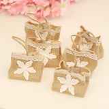 Maxbell 6pcs Flower Linen Burlap Sack Sweets Bags with Handle Wedding Gift Favor - Aladdin Shoppers