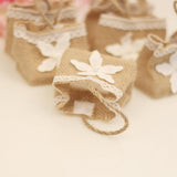 Maxbell 6pcs Flower Linen Burlap Sack Sweets Bags with Handle Wedding Gift Favor - Aladdin Shoppers