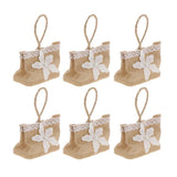Maxbell 6pcs Flower Linen Burlap Sack Sweets Bags with Handle Wedding Gift Favor - Aladdin Shoppers