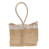 Maxbell 6pcs Flower Linen Burlap Sack Sweets Bags with Handle Wedding Gift Favor - Aladdin Shoppers