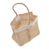 Maxbell 6pcs Flower Linen Burlap Sack Sweets Bags with Handle Wedding Gift Favor - Aladdin Shoppers