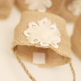 Maxbell 6pcs Solid Flower Burlap Hessian Jute Gift Favours Wedding Gifts Sweets Bags - Aladdin Shoppers