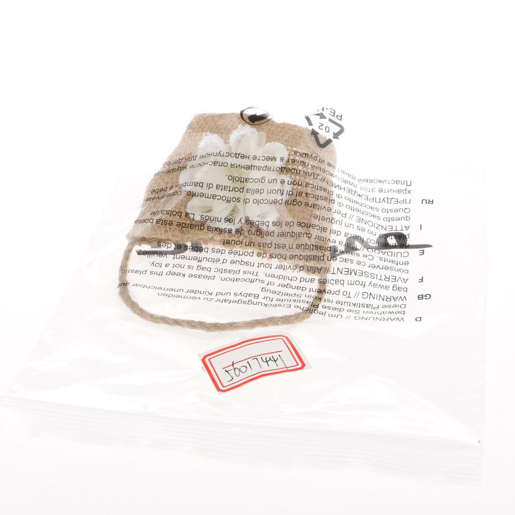 Maxbell Maxbell 6pcs Solid Flower Burlap Hessian Jute Gift Favours Wedding Gifts Sweets Bags