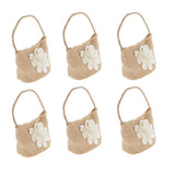 Maxbell 6pcs Solid Flower Burlap Hessian Jute Gift Favours Wedding Gifts Sweets Bags - Aladdin Shoppers