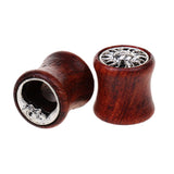 Maxbell Maxbell 1 Pair Wooden Alloy Sun Moon Flared Ear Plug Tunnel Expanders Stretcher 8mm