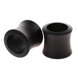 Maxbell 1 Pair Wooden Hollow Ear Plug Tunnel Expanders Stretcher Black 8mm - Aladdin Shoppers