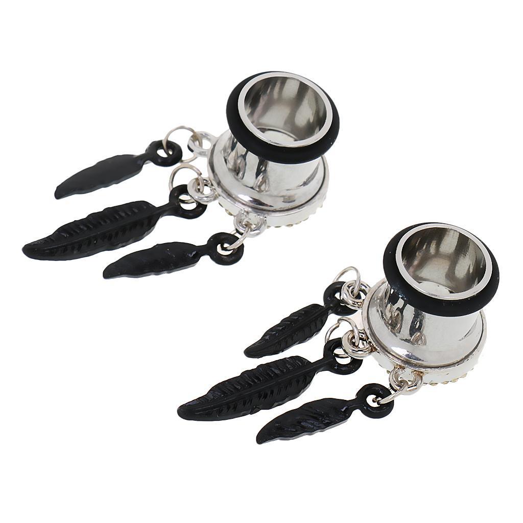 Maxbell Maxbell Tree of Life Stainless Steel Leaf Flesh Tunnels Ear Plugs Ring Gauges 12mm