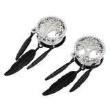 Maxbell Tree of Life Stainless Steel Leaf Flesh Tunnels Ear Plugs Ring Gauges 16mm - Aladdin Shoppers