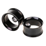 Maxbell Stainless Steel Screw Ear Gauges Flesh Tunnels Plugs Stretchers 16mm Black - Aladdin Shoppers