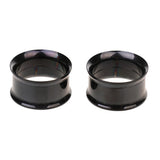 Maxbell Stainless Steel Screw Ear Gauges Flesh Tunnels Plugs Stretchers 16mm Black - Aladdin Shoppers