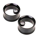 Maxbell Stainless Steel Screw Ear Gauges Flesh Tunnels Plugs Stretchers 16mm Black - Aladdin Shoppers