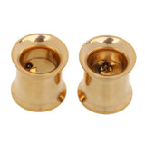 Maxbell Stainless Steel Screw Ear Gauges Flesh Tunnels Plugs Stretchers 10mm Gold - Aladdin Shoppers