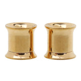 Maxbell Stainless Steel Screw Ear Gauges Flesh Tunnels Plugs Stretchers 10mm Gold - Aladdin Shoppers