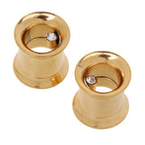 Maxbell Stainless Steel Screw Ear Gauges Flesh Tunnels Plugs Stretchers 10mm Gold - Aladdin Shoppers
