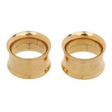 Maxbell Stainless Steel Screw Ear Gauges Flesh Tunnels Plugs Stretchers 14mm Gold - Aladdin Shoppers